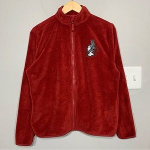 Disney Maleficient Red Full Zip Fleece Jacket‎ Womens Large